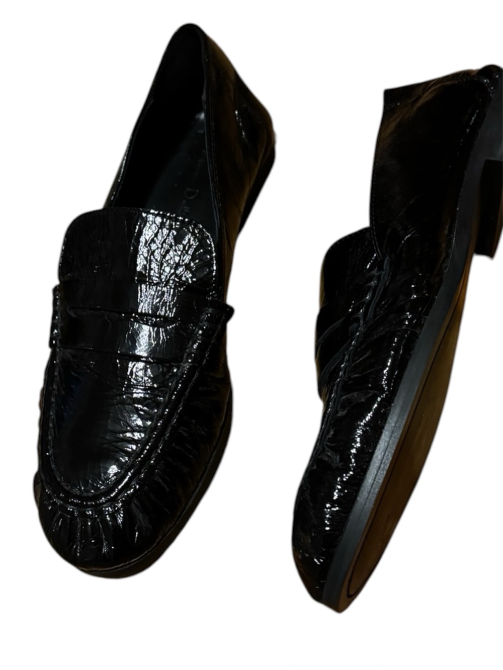 Massimo Dutti soft black leather used twice moccasins size 39